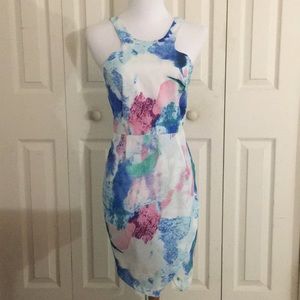 multicolor halter top dress